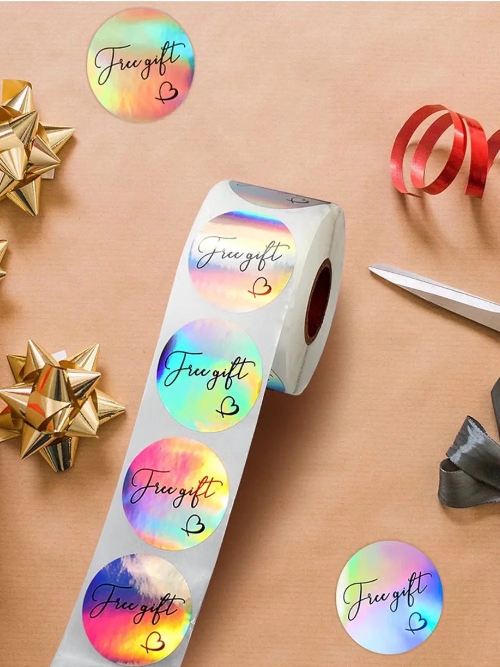 Free Gift silver metallic stickers 500